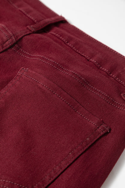 Red Dahlia Loose Straight High Waist Solid Color Jeans